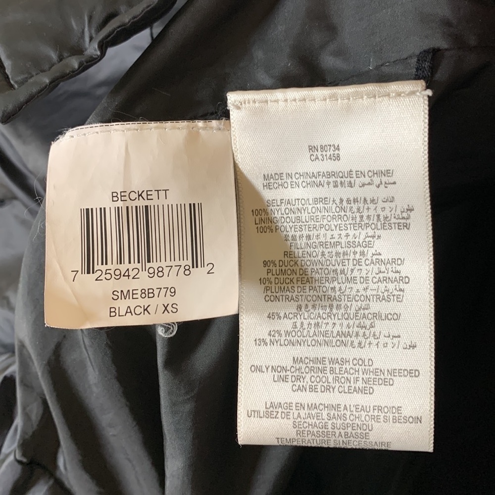 BCBGMAXAZRIA DOWN Beckett Black Puffer Quilted Long Length Jacket. XS. - Picture 9 of 13